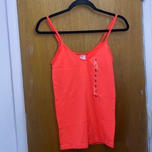 Long Neon Orange Stretch Top